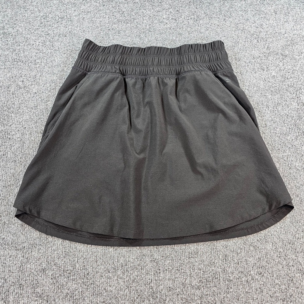 Free Fly Womens XS Black Bamboo Smocked Waist Athletic Skort Active Skirt